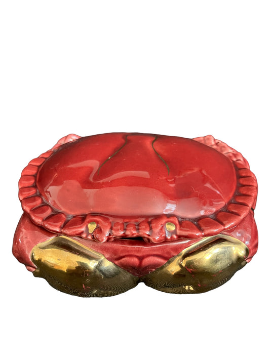 Michel Caugant french faience vintage crab tureen