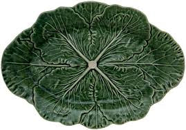 Bordallo Pinheiro large server green cabbage 43 cm platter