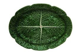 Bordallo Pinheiro large server green cabbage 43 cm platter