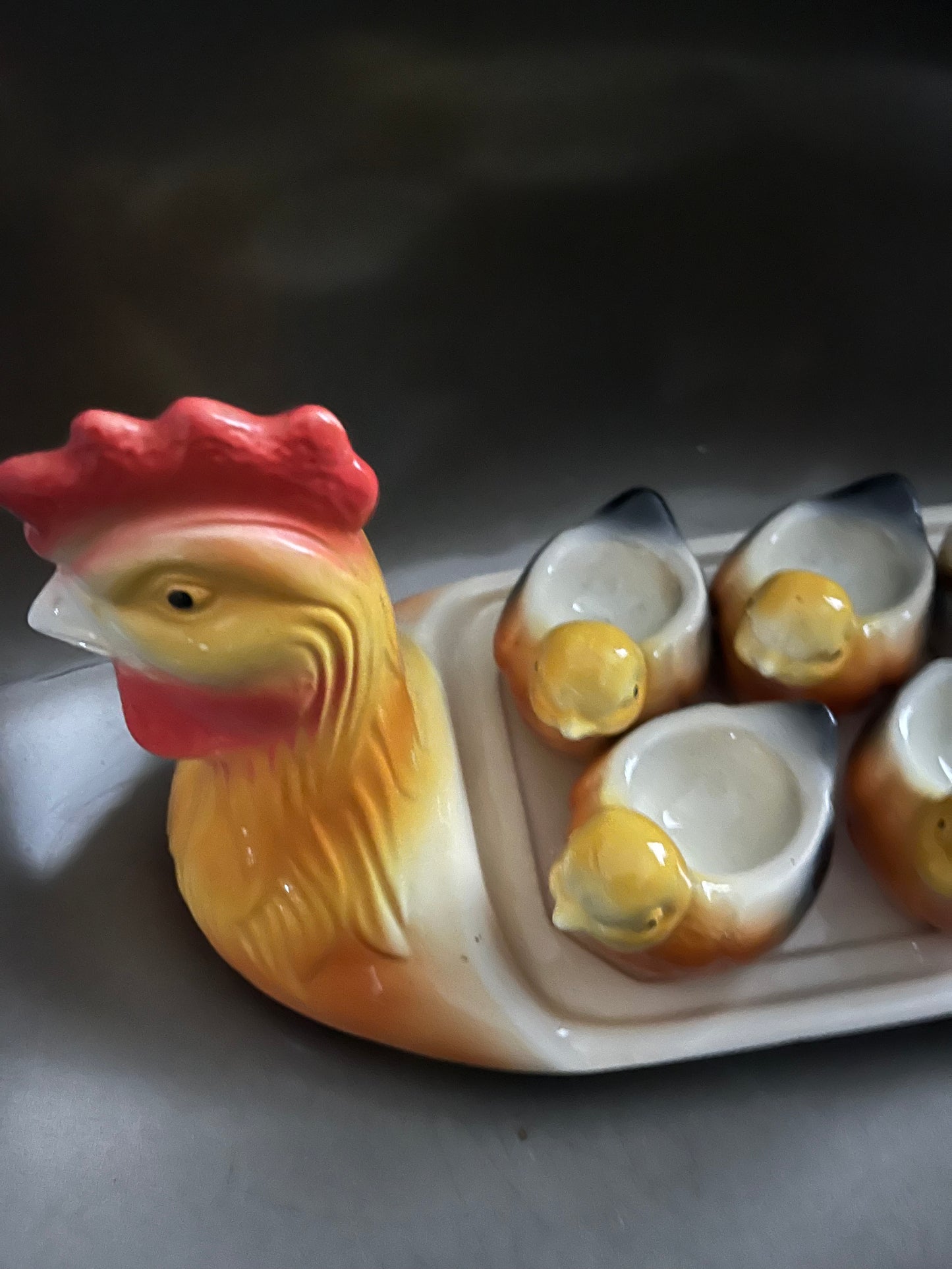 Platter Roaster with duck egg cups and salt pepper egg