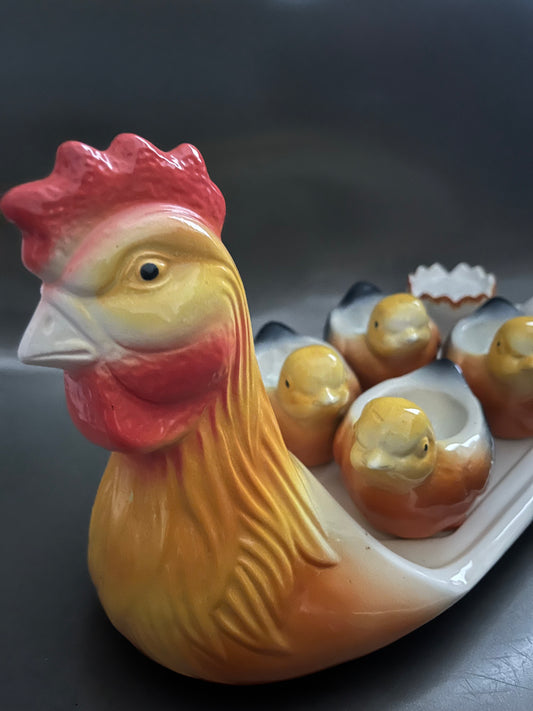 Platter Roaster with duck egg cups and salt pepper egg