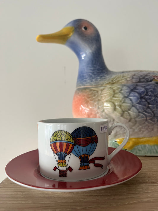Silea hot air balloon cappuccino cup with saucer