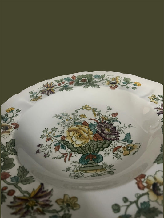 Soup plate Mason’s ironstone England fruitbasket green