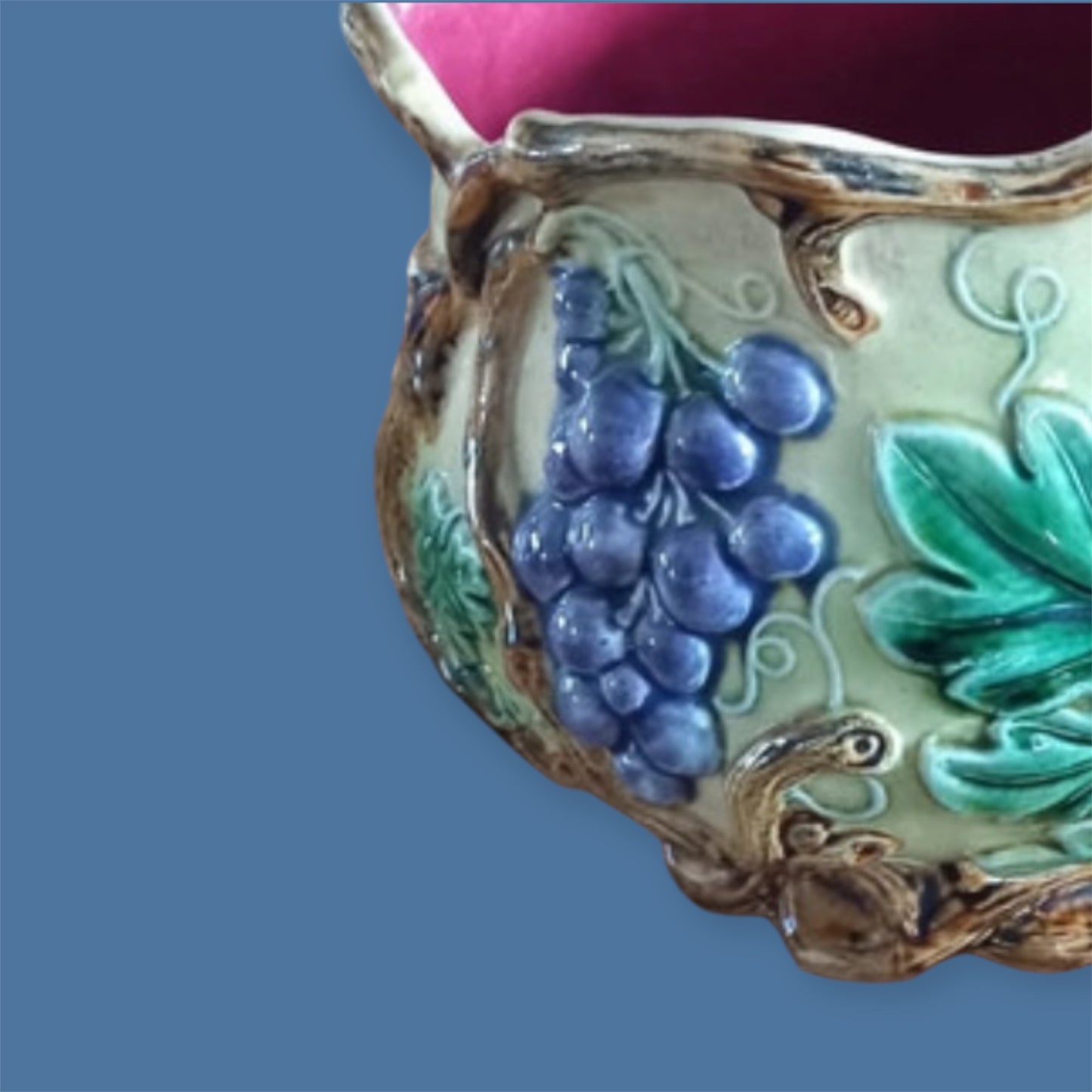 Frie Onnaing french majolica cachepot