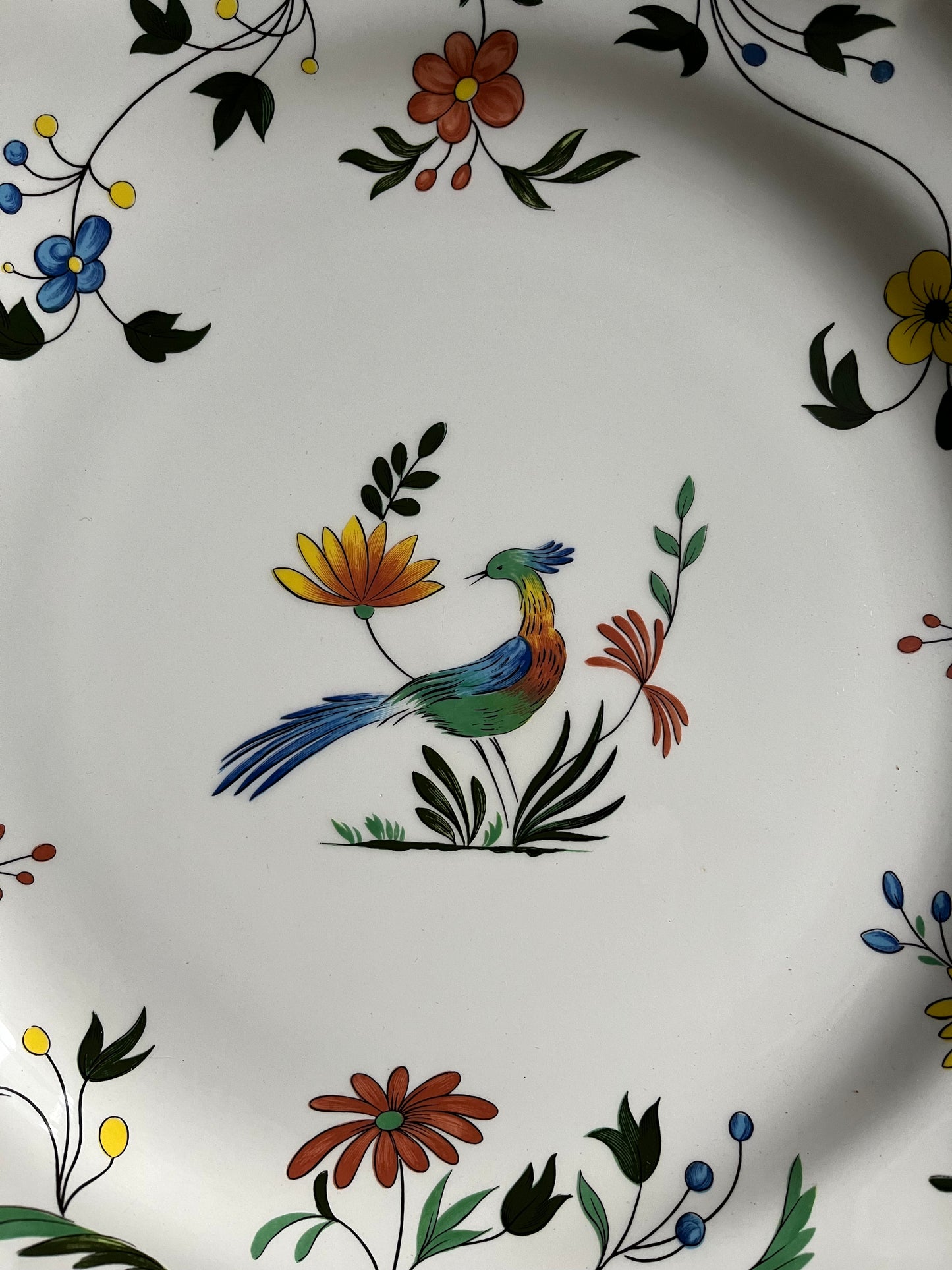 Round serving dish Gien Oiseaux de Paradis