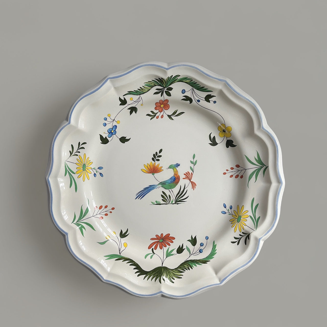 Round serving dish Gien Oiseaux de Paradis