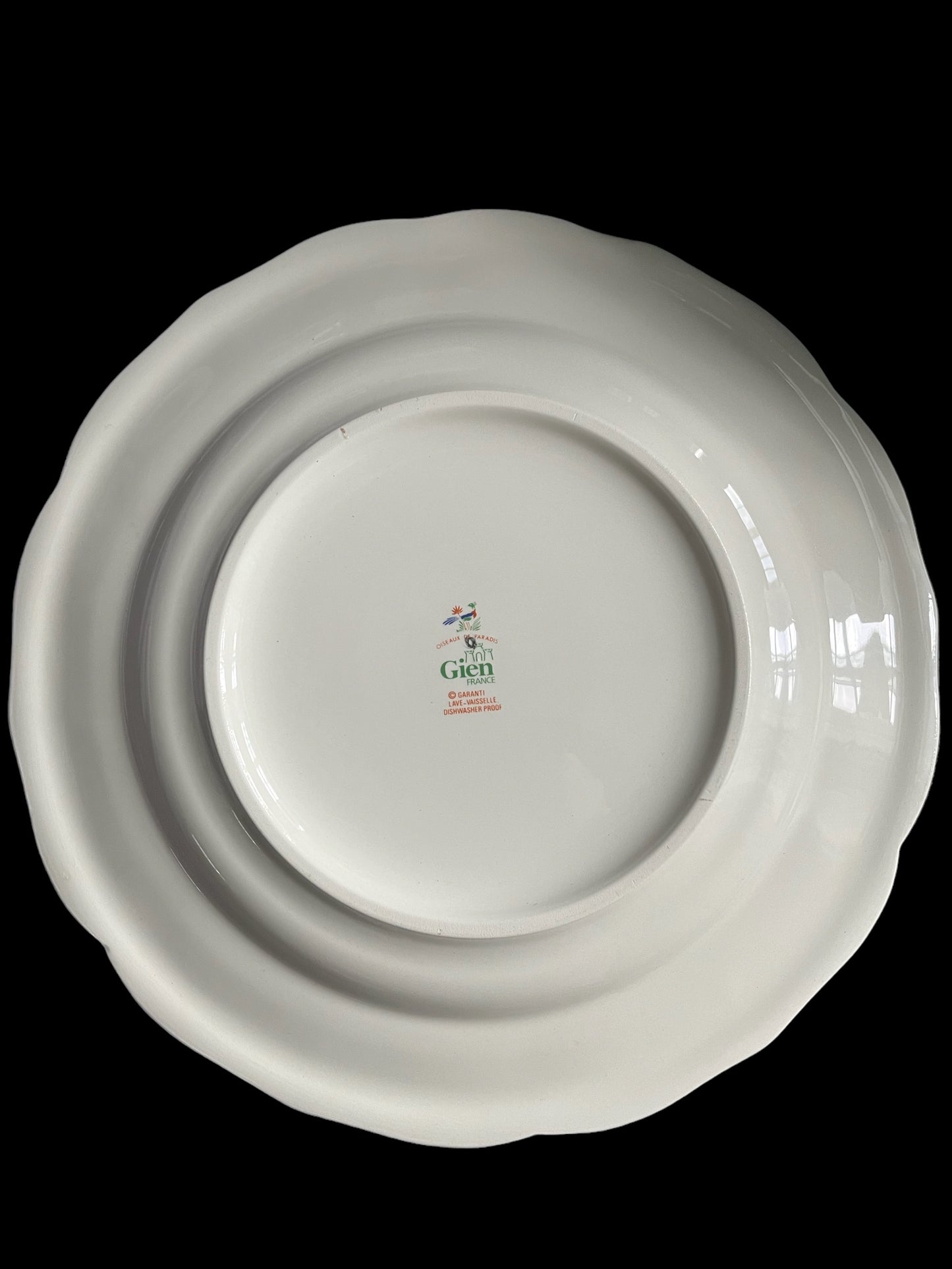 Round serving dish Gien Oiseaux de Paradis