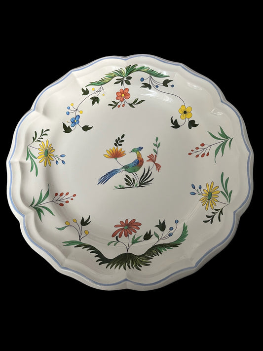 Round serving dish Gien Oiseaux de Paradis