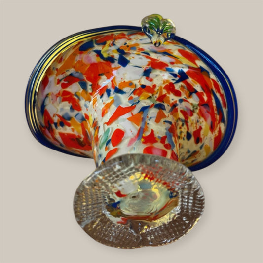 Midcentury Murano glass basket