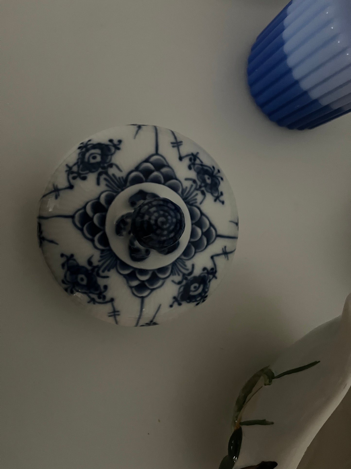 Royal Copenhagen Blue Fluted Half Lace butter dish cover