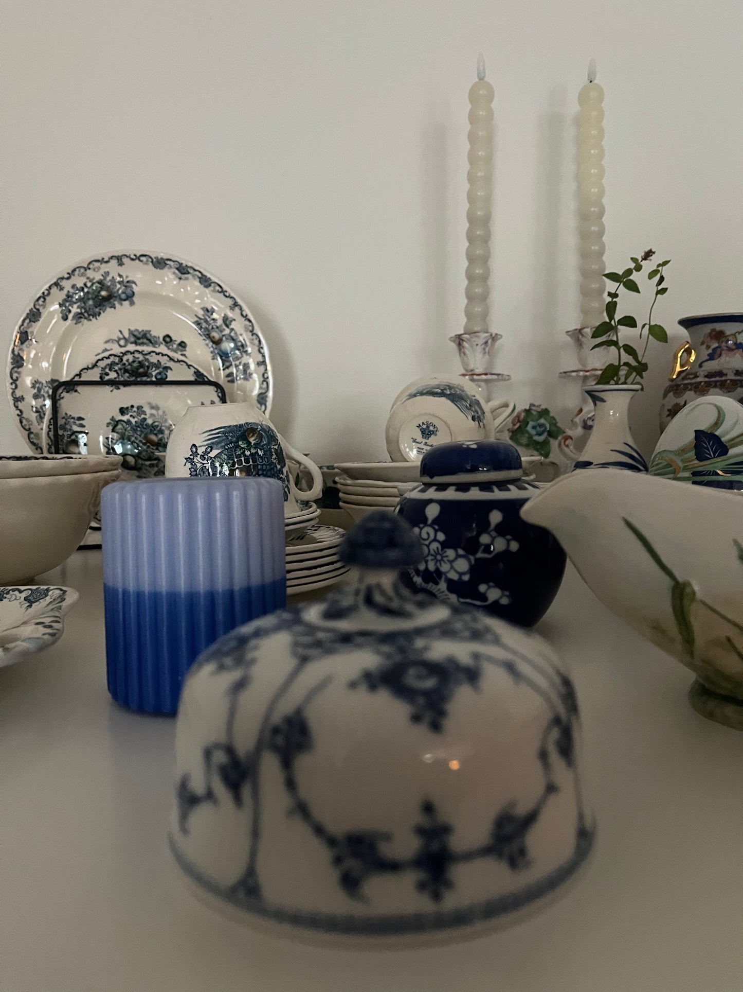 Royal Copenhagen Blue Fluted Half Lace butter dish cover