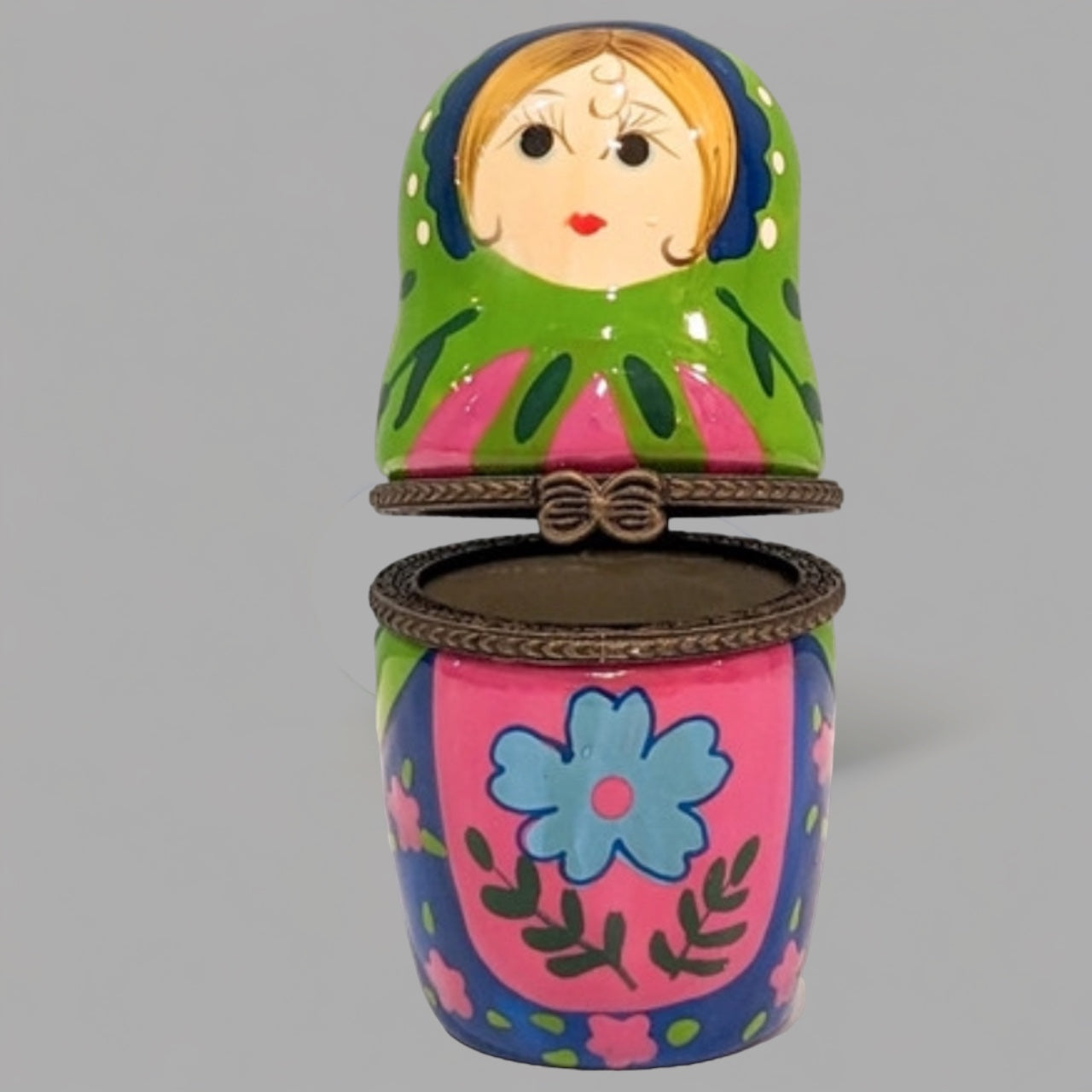 Lovely french vintage tricket box Russian doll