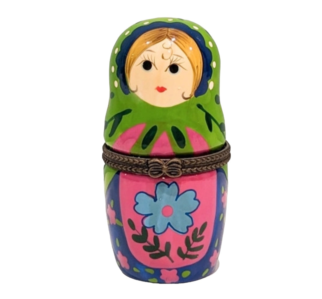 Lovely french vintage tricket box Russian doll