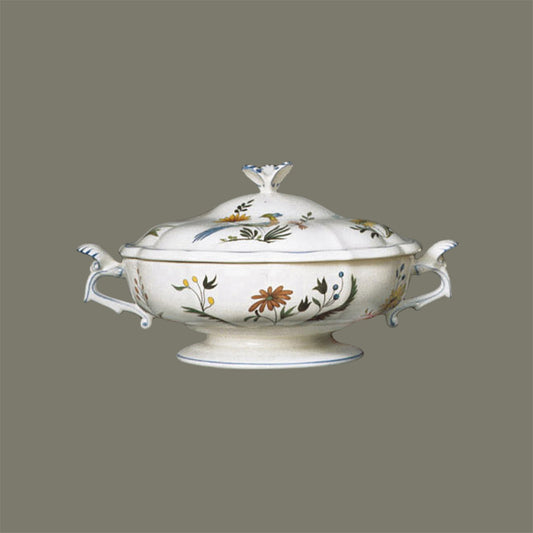 Legumier faiencerie de Gien France Oiseaux de Paradis