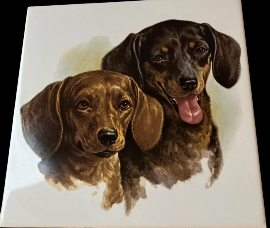 Royal Mosa Dachshund vintage tile