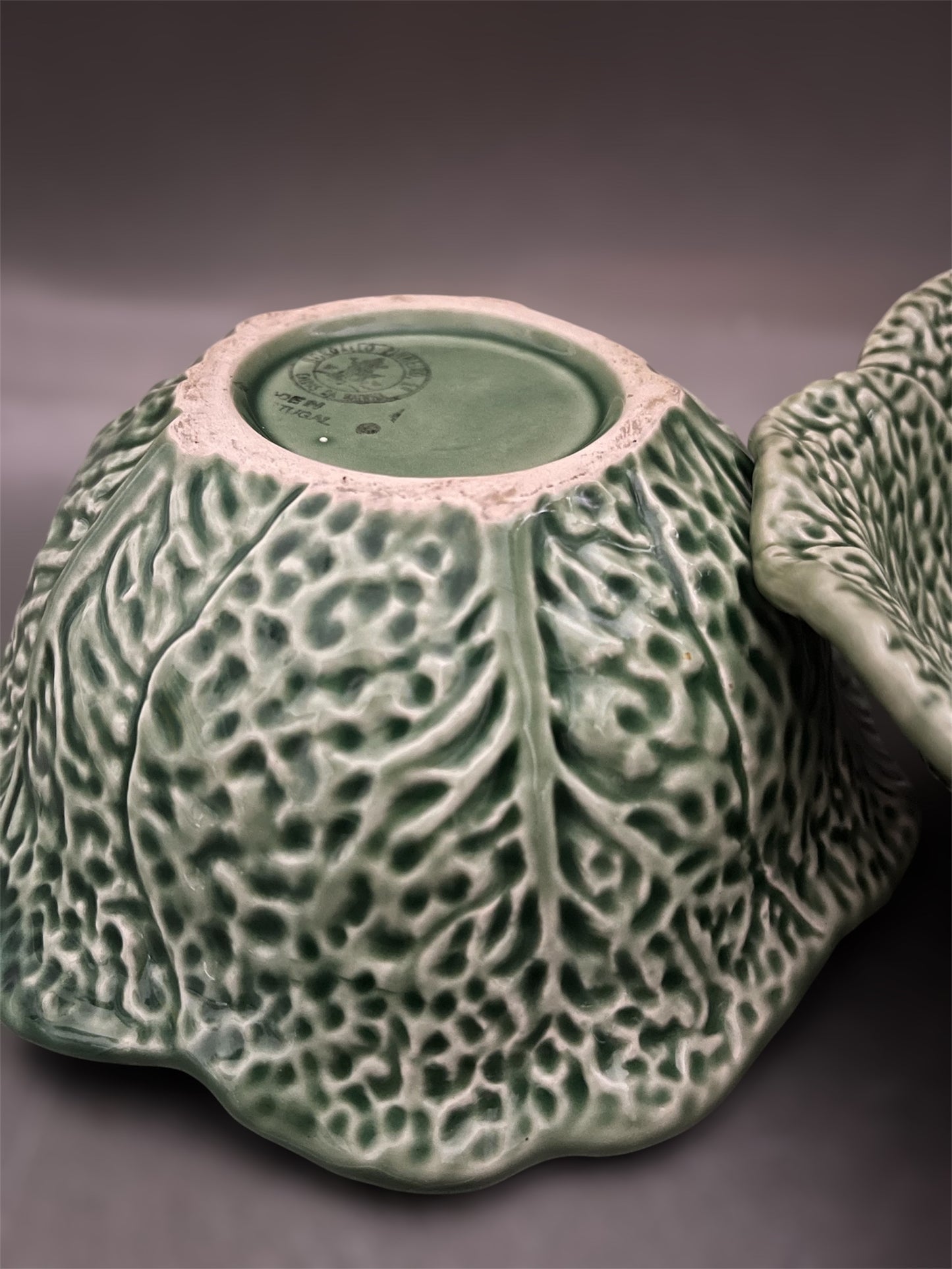 Set of 2 Bordallo Pinheiro vintage cabbage bowls 15 cm