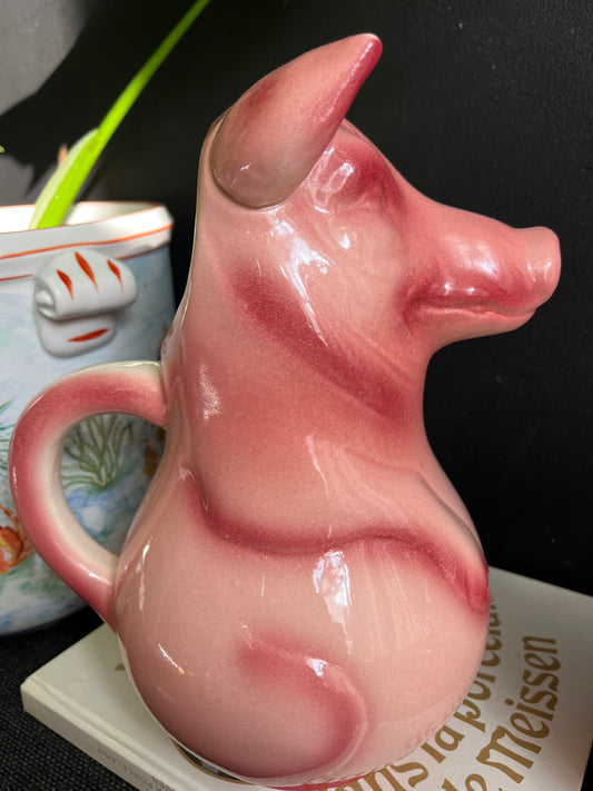 Rare antique french majolica Pitcher