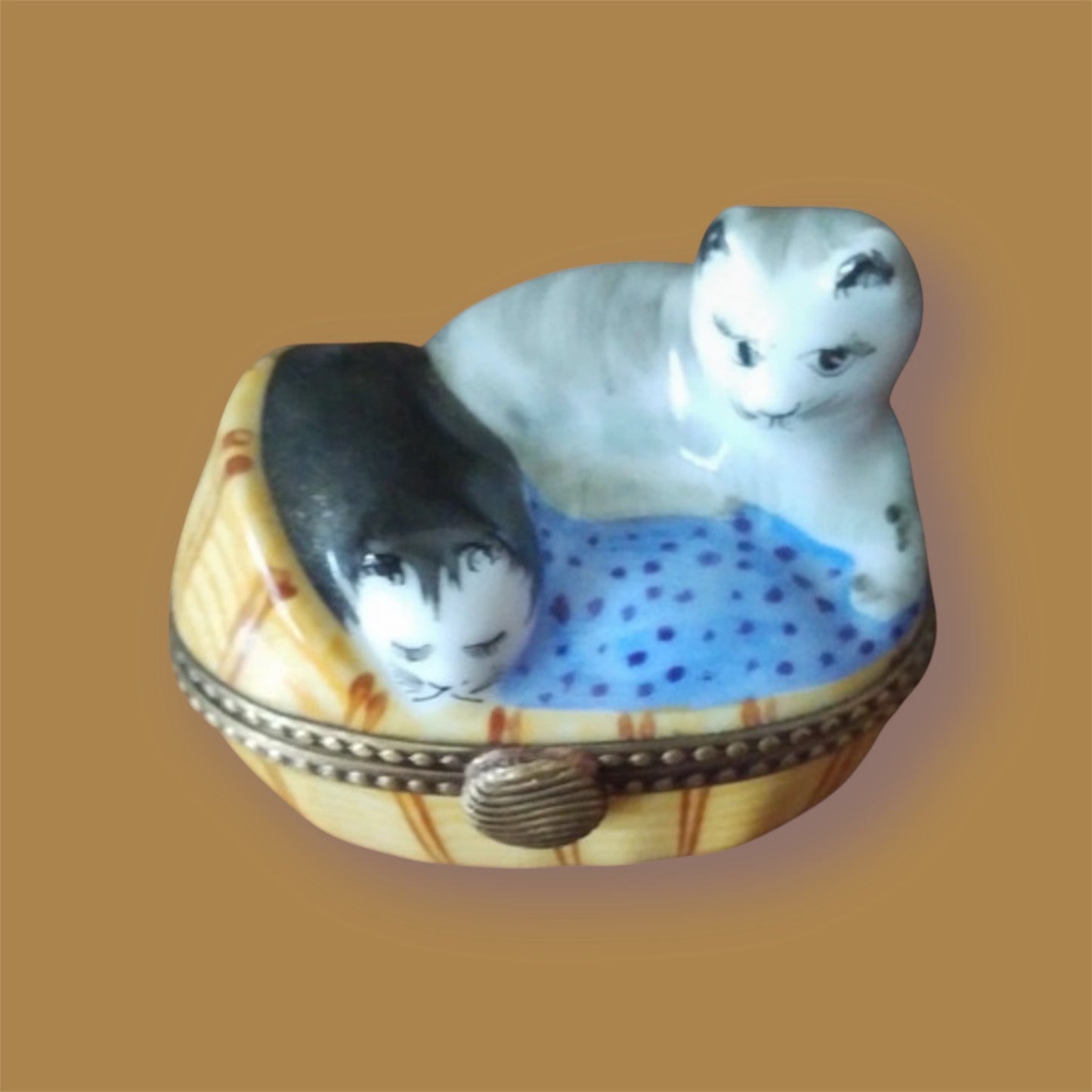 Limoges France Trincketbox cats