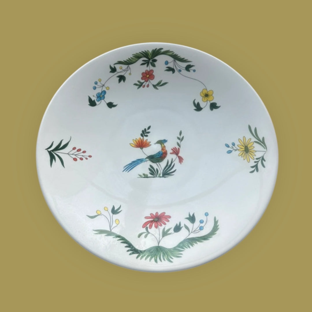 Faience serving plate Oiseaux de Paradis Gien France 30 cm