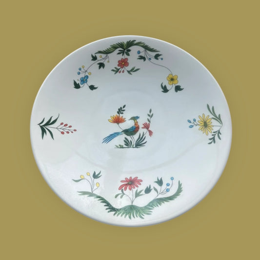 Faience serving plate Oiseaux de Paradis Gien France 30 cm