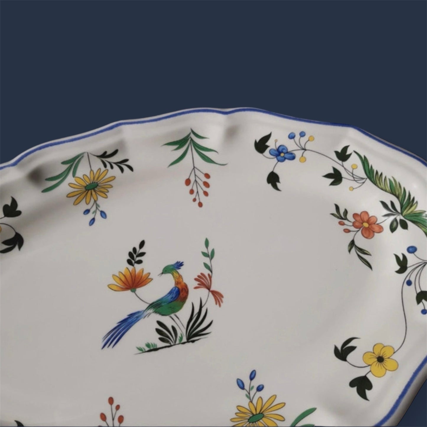 Gien Oiseaux de Paradis oval platter