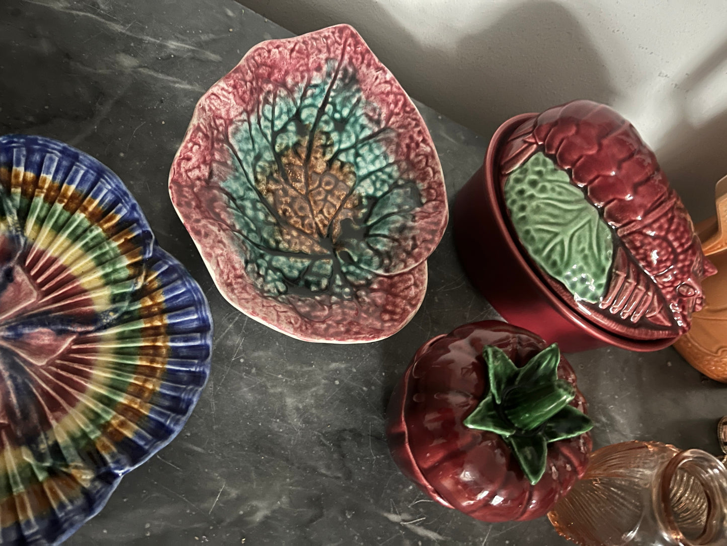 Victorian Majolica Begonia Leaf Platter c1880