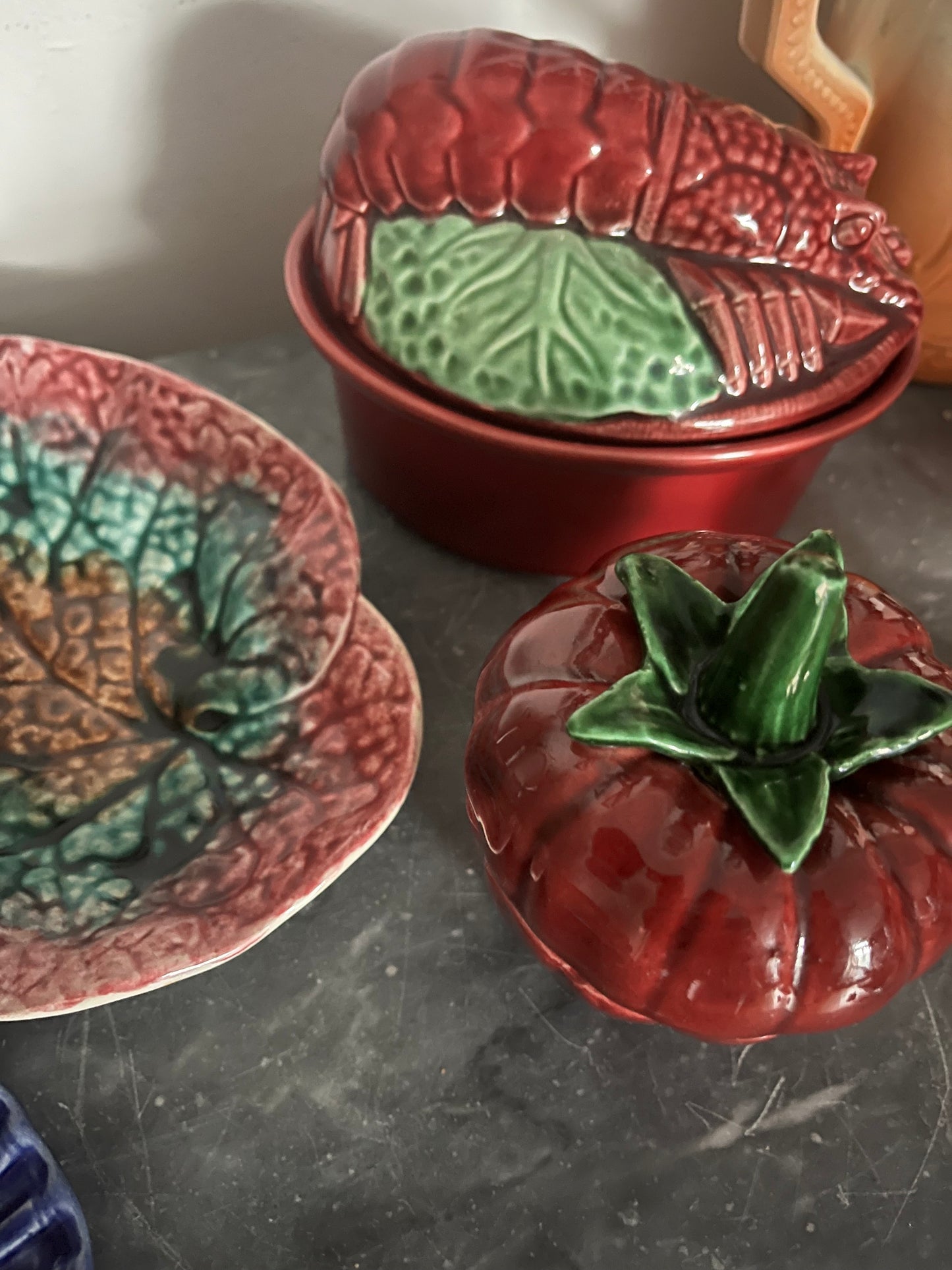 Victorian Majolica Begonia Leaf Platter c1880