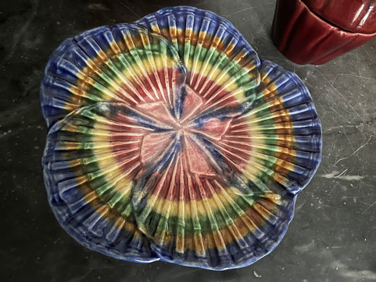 Colourful antique majolica plate Mendes Caldas Portugal