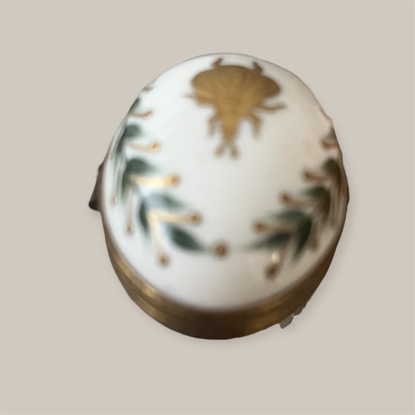 Laure Selignac Paris Limoges egg 24 carat gold trincketbox
