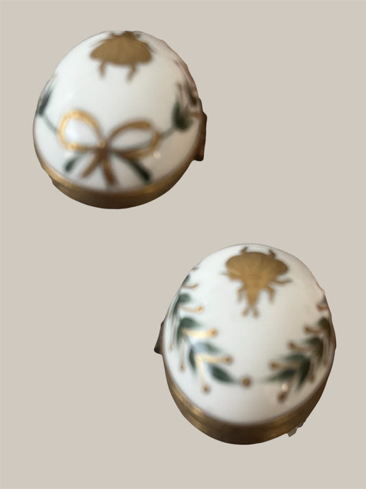 Laure Selignac Paris Limoges egg 24 carat gold trincketbox