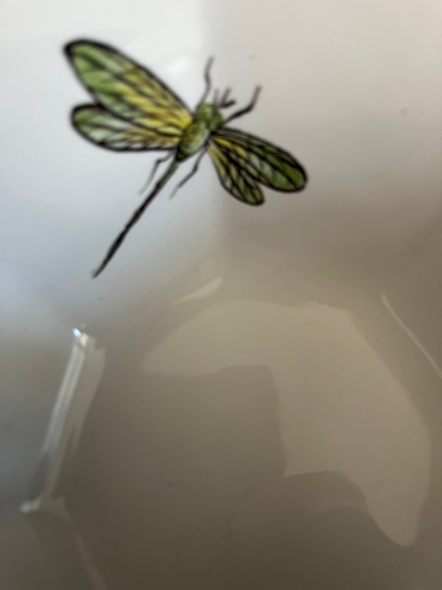 Octant bowl handpainted bamboo and insect