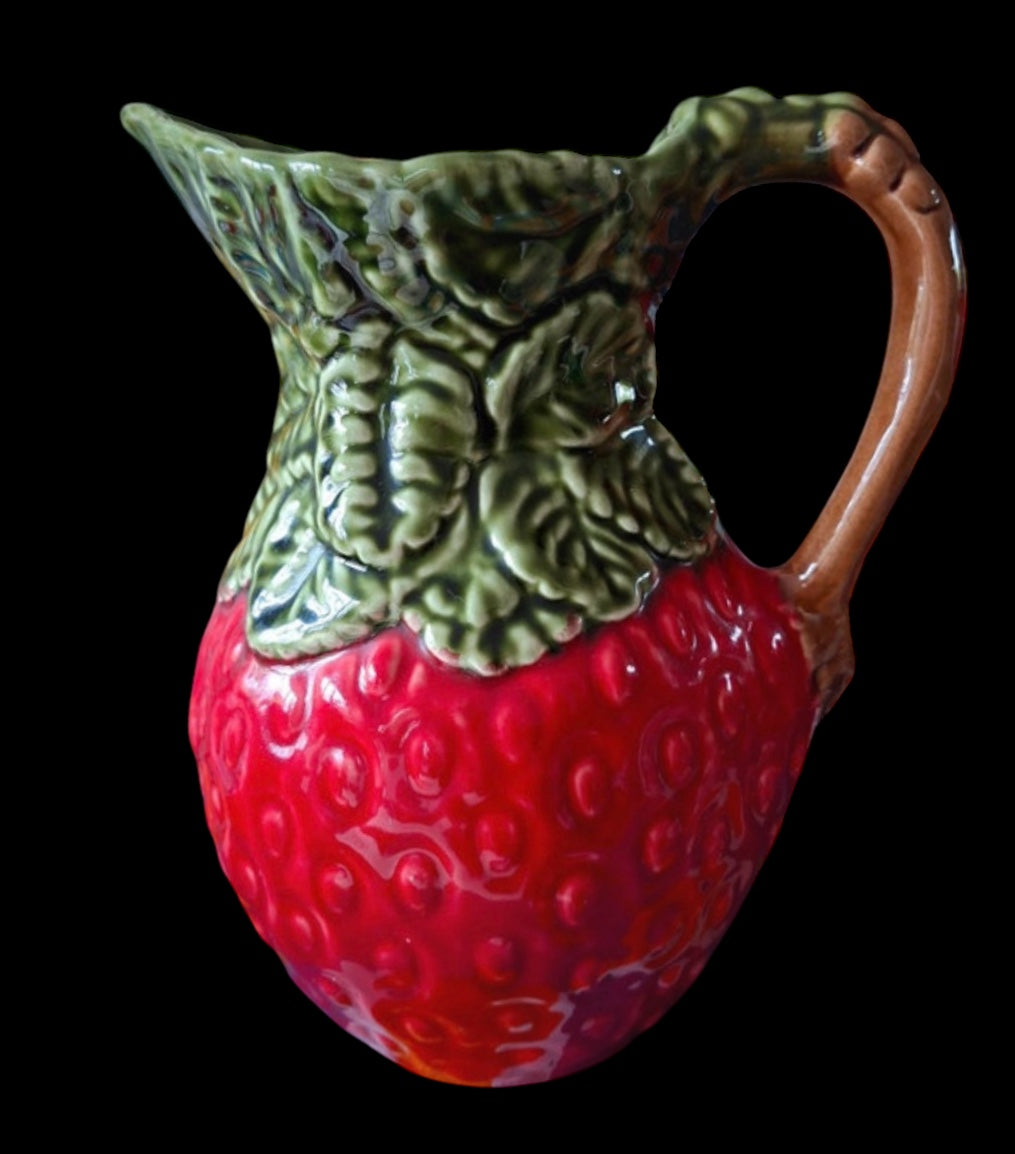 Majolica Strawberry pitcher Portugal