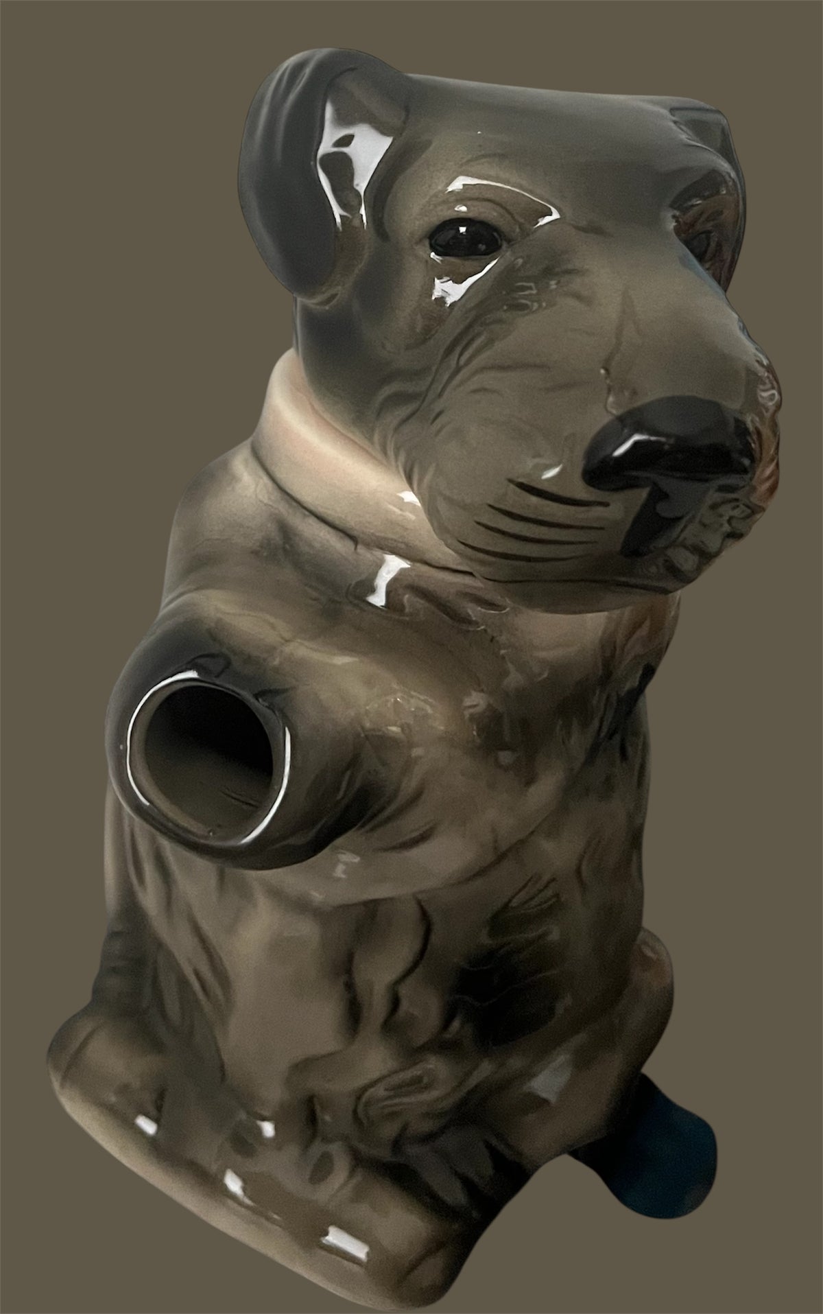 Antique porcelain teapot dog figure