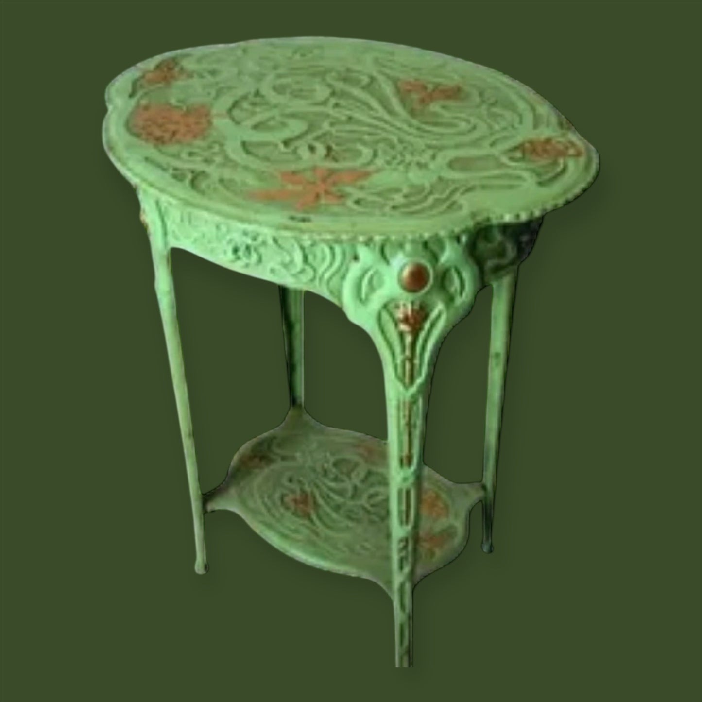 Art nouveau style cast iron plant show table