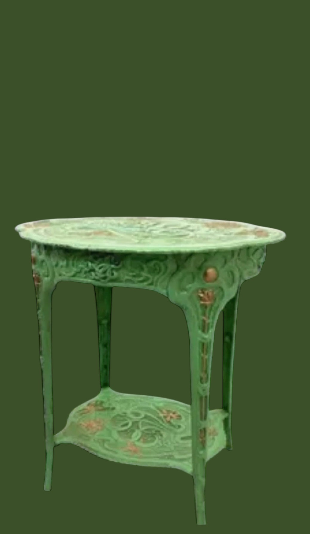 Art nouveau style cast iron plant show table
