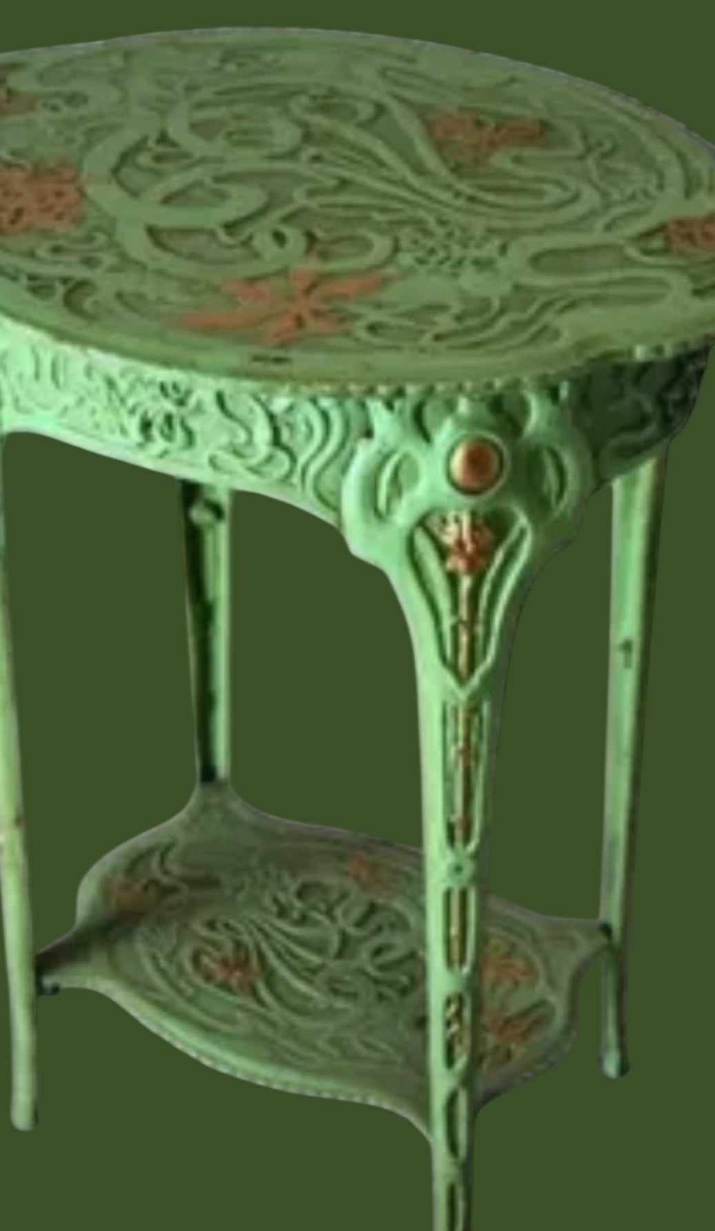 Art nouveau style cast iron plant show table