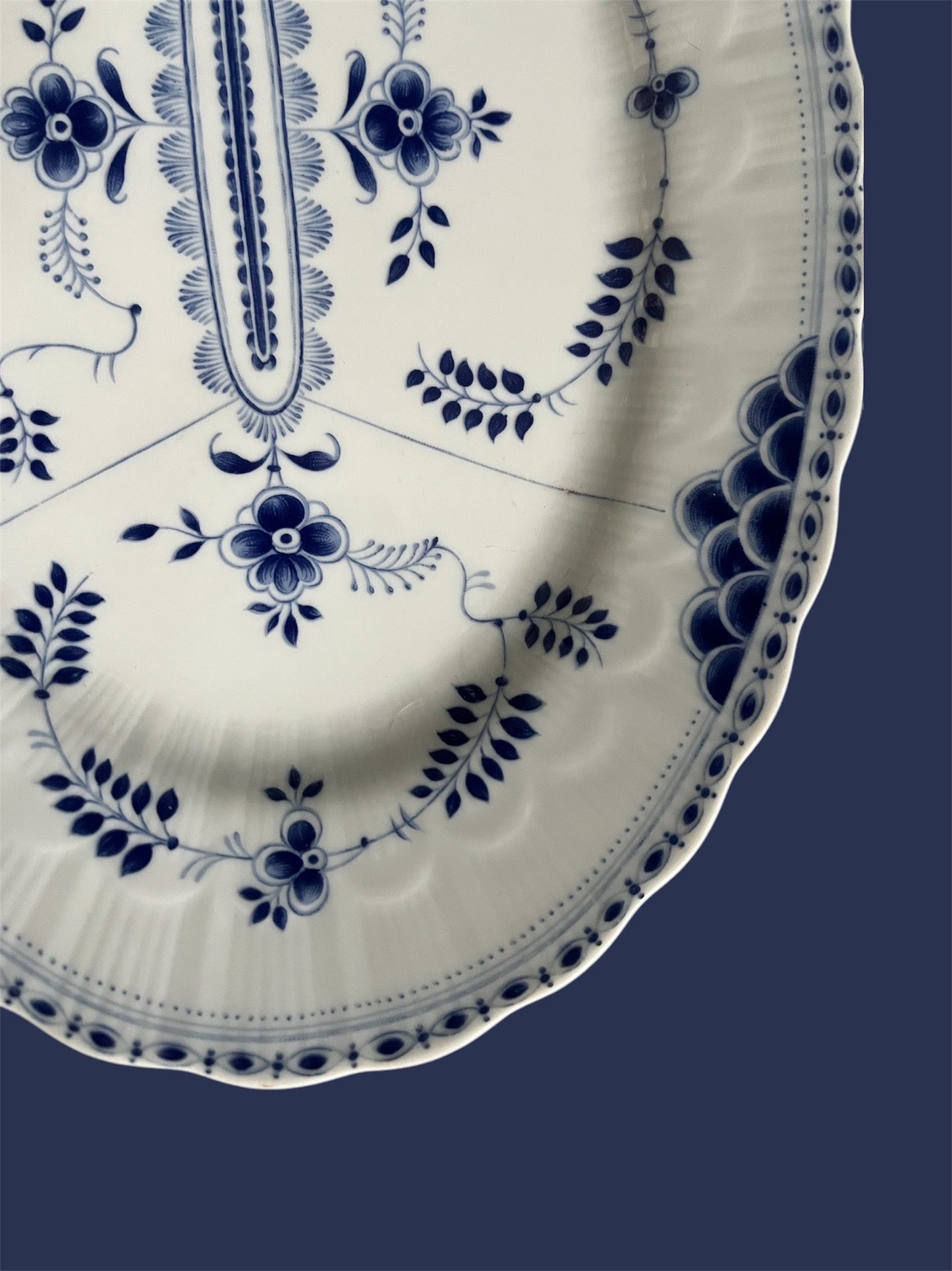 Oval platter Winterling Bavaria Germany blue white danish decor