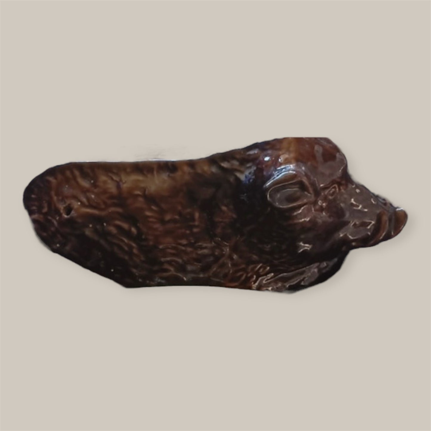 Antique french majolica wild boar tureen