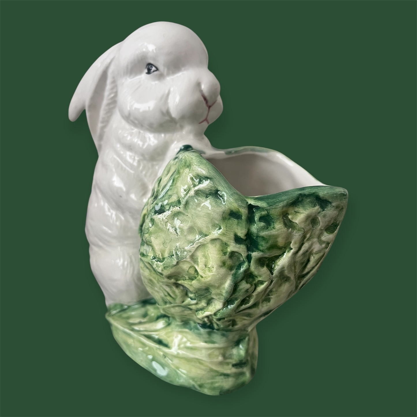 Easter bunny french cabbage vase vintage planter Lancel Paris
