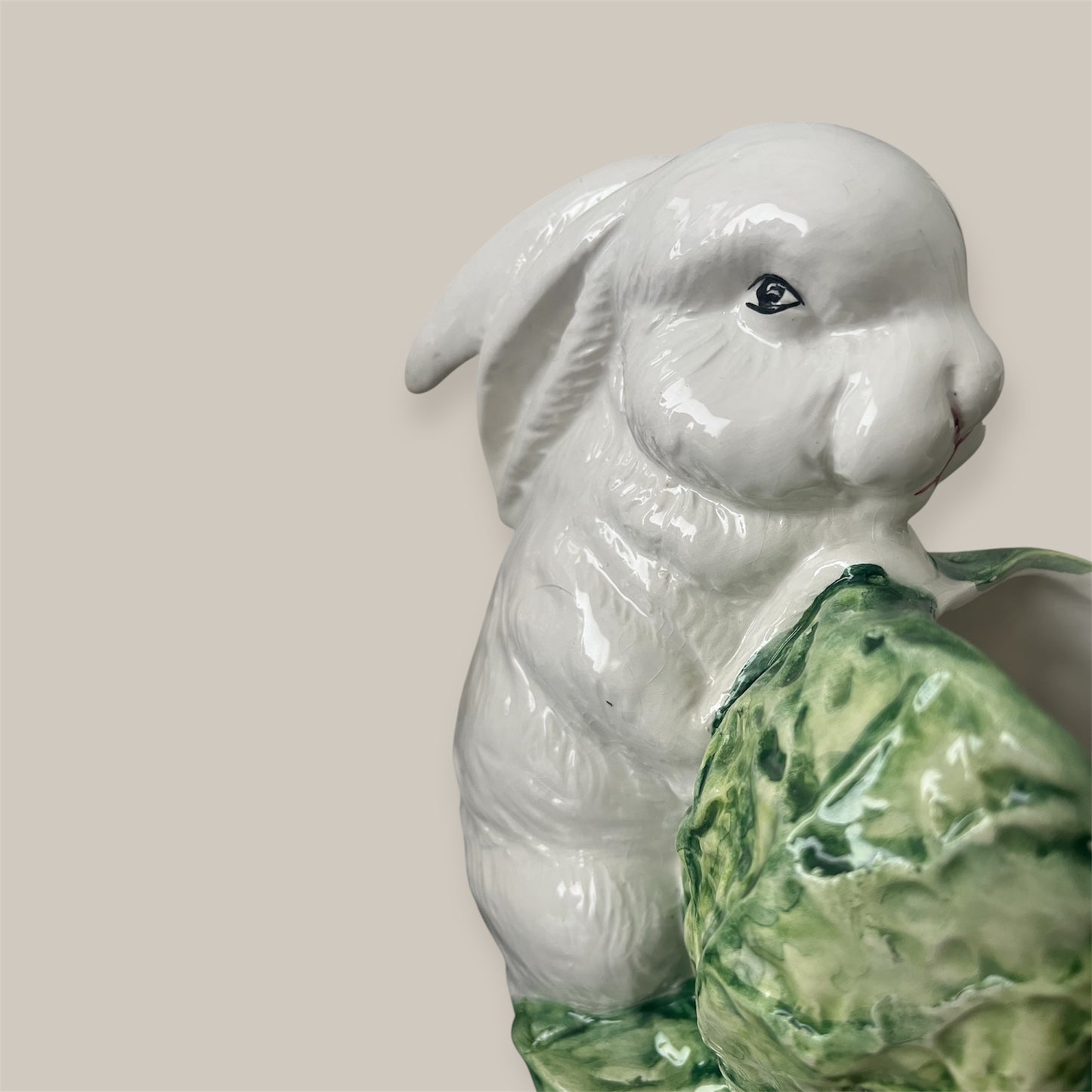 Easter bunny french cabbage vase vintage planter Lancel Paris