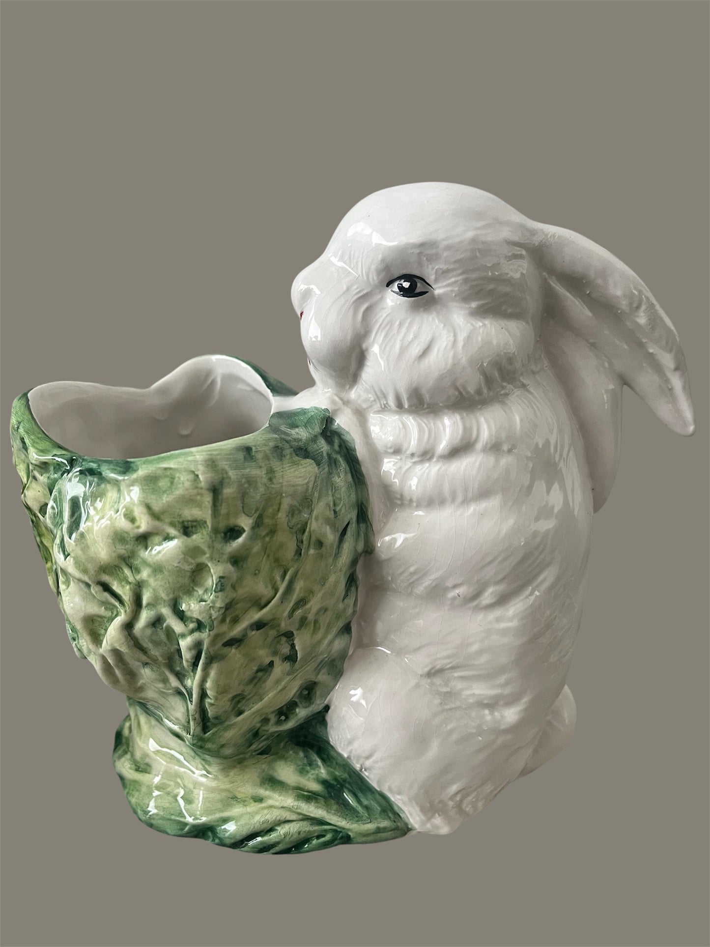 Easter bunny french cabbage vase vintage planter Lancel Paris