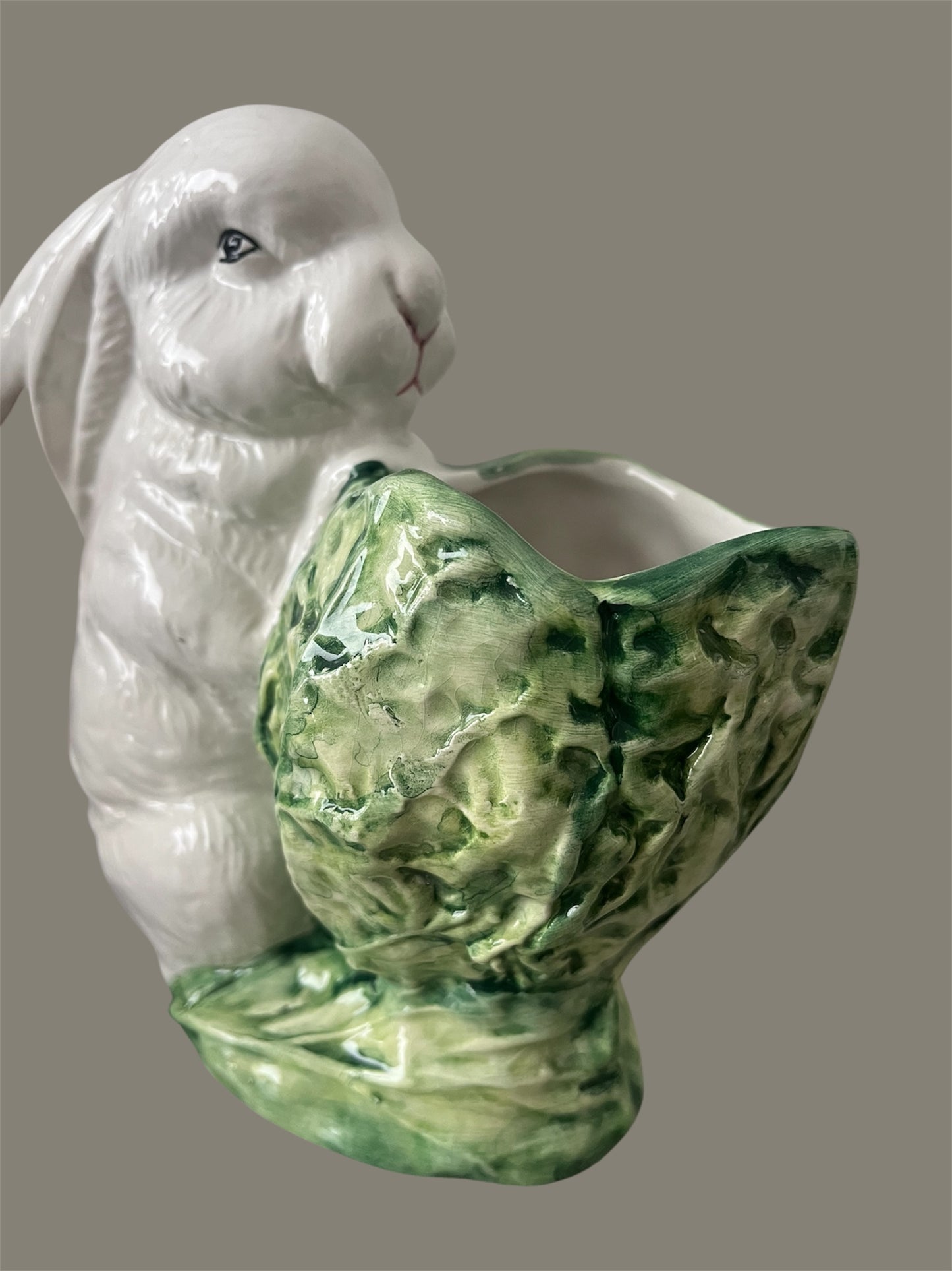 Easter bunny french cabbage vase vintage planter Lancel Paris