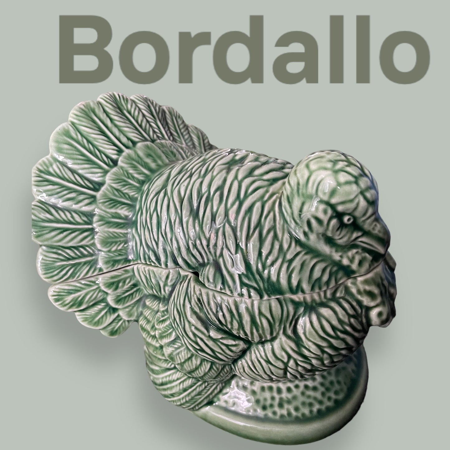 Bordallo Pinheiro vintage turkey tureen Portugal