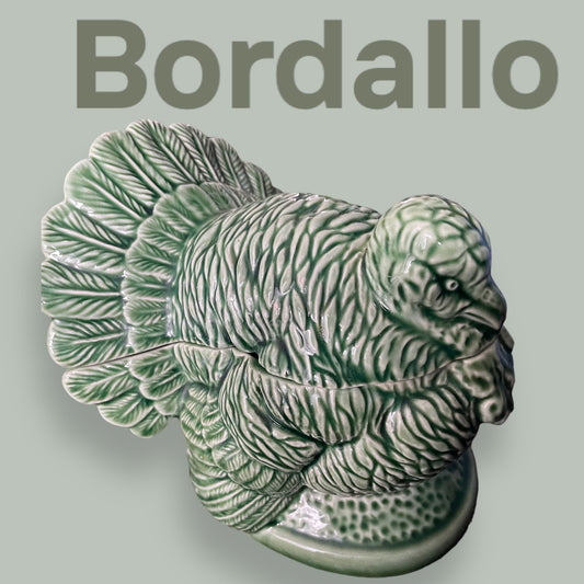 Bordallo Pinheiro vintage turkey tureen Portugal