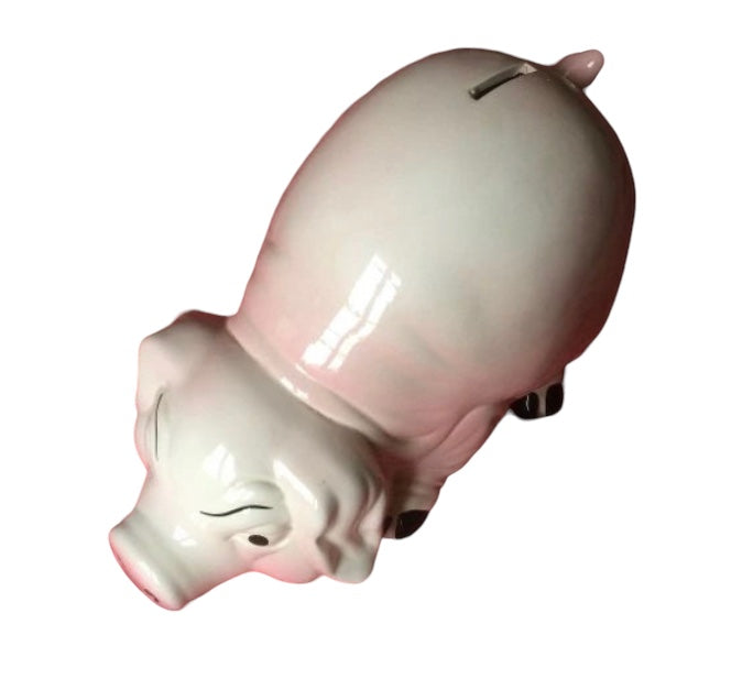 Vintage X- large coin bank pig