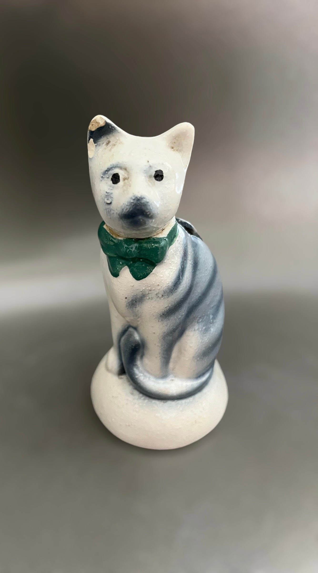 antique french majolica coin bank small cat Poet Laval