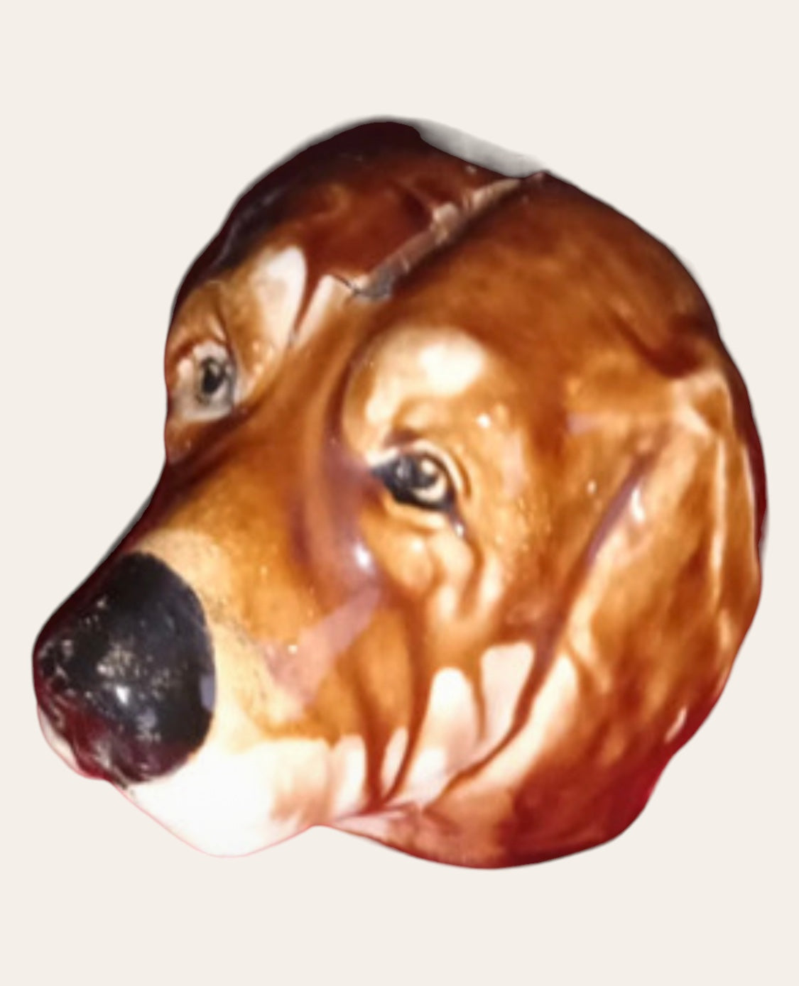 Antique French dog head coin bank