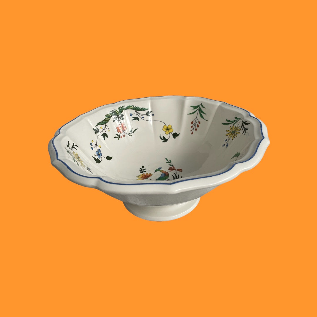 Gien Oiseaux de paradis salad footed bowl 30 cm