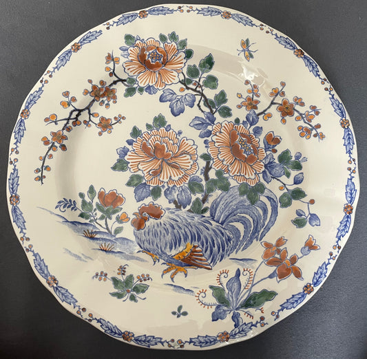 French Faiencerie de Gien Ceramic Plate with Rooster Decor