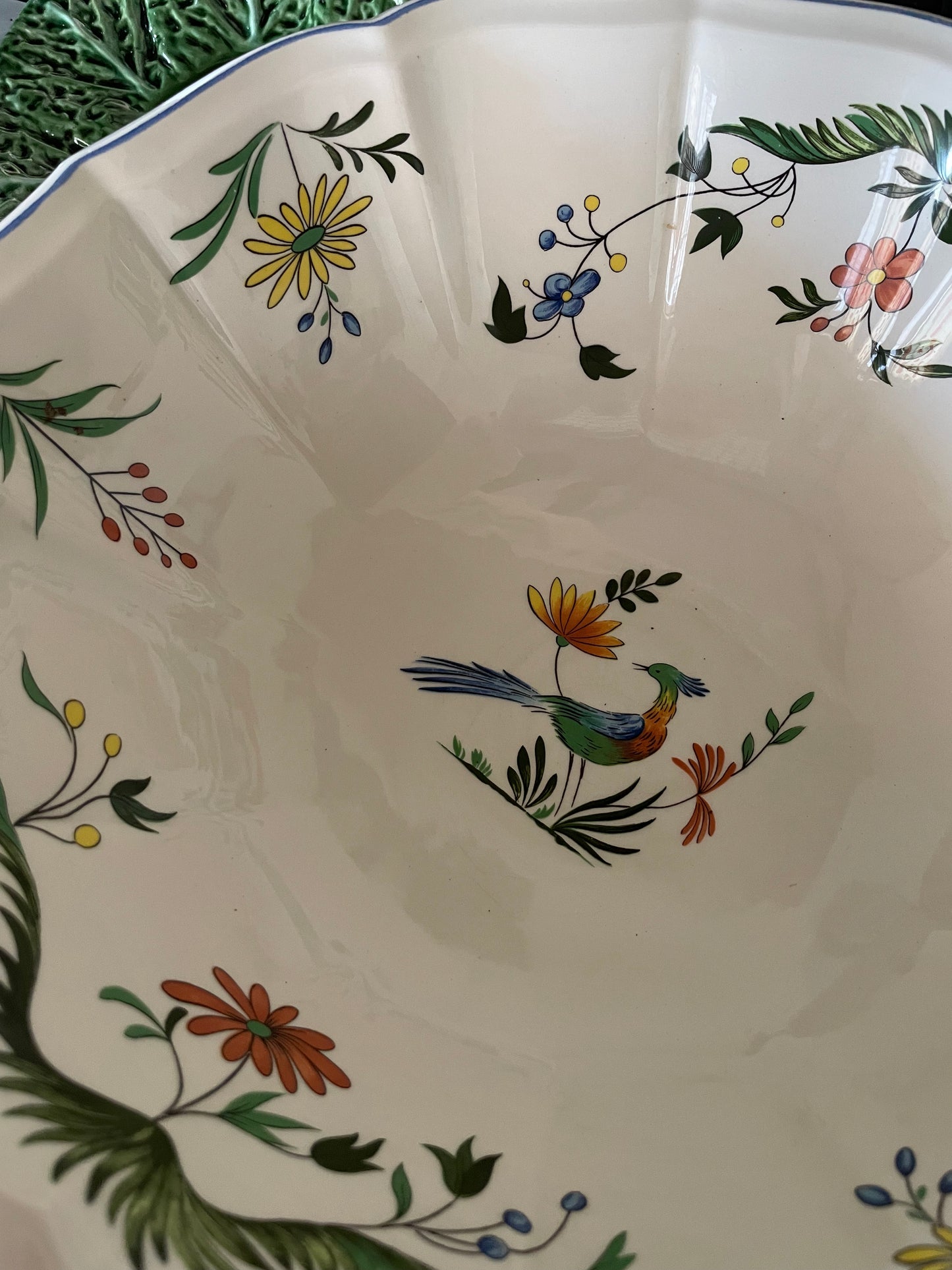 Gien Oiseaux de paradis salad footed bowl 30 cm